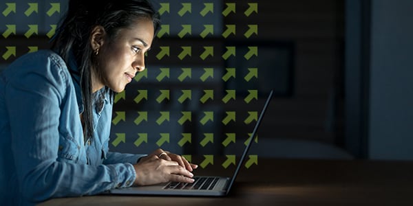 Female working on computer