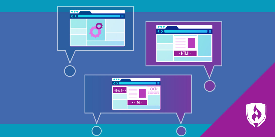 computer screens showing different layout designs