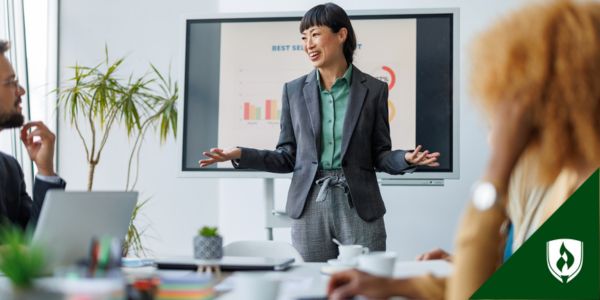 A data analyst presents her findings in an an engaging way