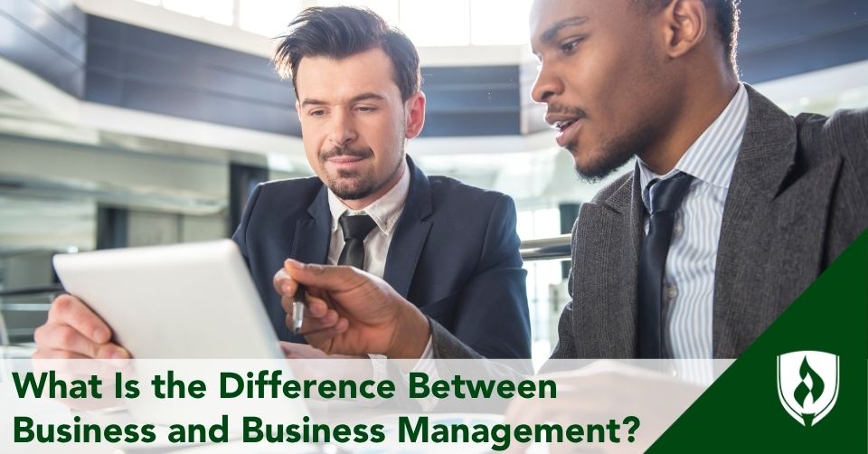 what is the difference between business and business management