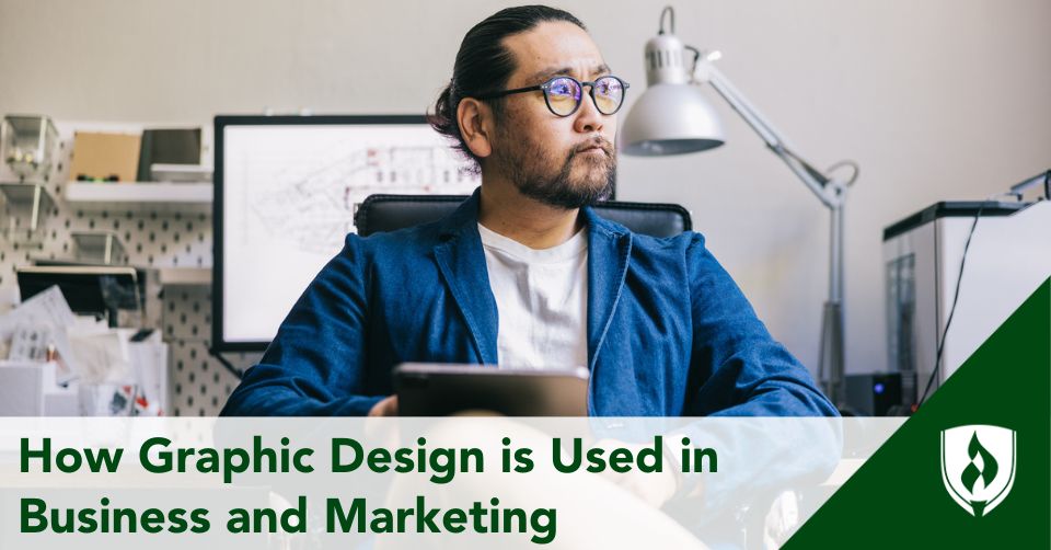 A marketer considers his graphic design options