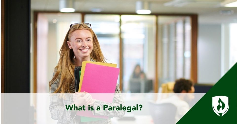 Paralegal holding documents.