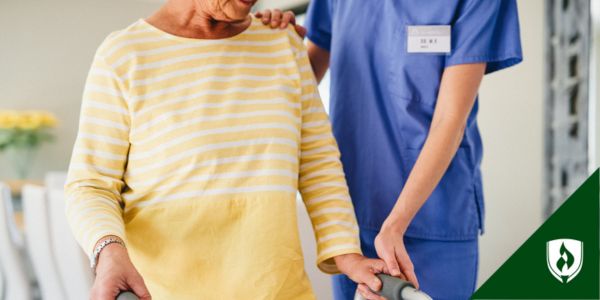 An LPN assists an elderly patient