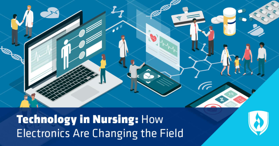 illustrated people using different technology in the medical field