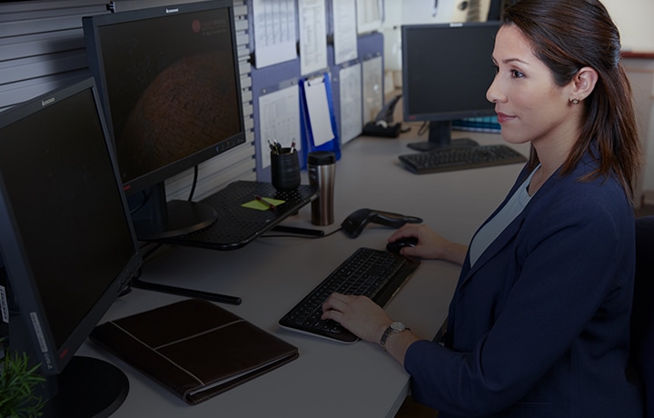 Female working at laptop mobile