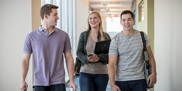 students walking